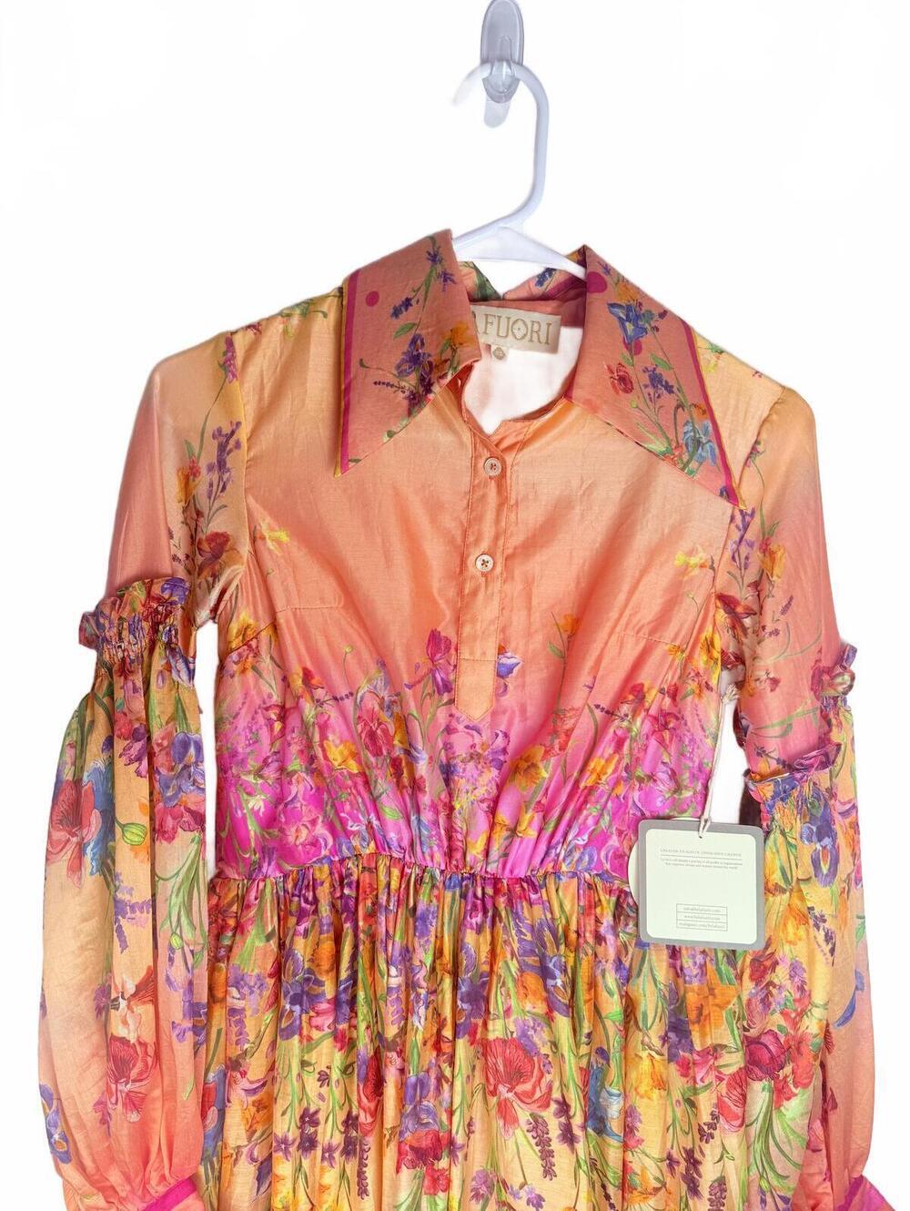 Lafuori Floral Gradient Long Sleeve Dress - Picture 7 of 11